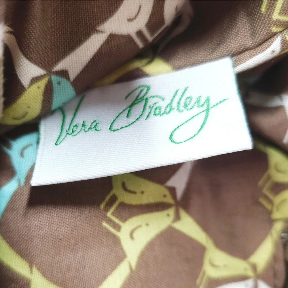 Vera Bradley Gabby Sittin In A Tree Retired Quilted Satchel Bird Brown NWT OS
